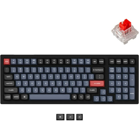 Keychron - K4 Pro Red Switch Mechanical Keyboard Mac or PC - Black