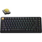 Keychron KJ1 Low Profile Wireless Mechanical Keyboard, 2.4 GHz Bluetooth QMK 75% Layout RGB, Hot-swappable Banana Switch Compatible with Mac Windows Linux, 2000mAh Fast Charge for Gaming - Black