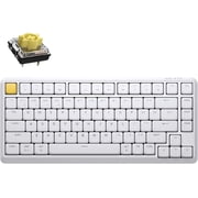 Keychron KJ1 Low Profile Wireless Mechanical Keyboard, 2.4 GHz Bluetooth QMK 75% Layout RGB, Hot-swappable Banana Switch Compatible with Mac Windows Linux, 2000mAh Fast Charge for Gaming - White