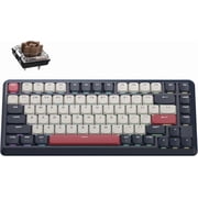 Keychron KJ1 Low Profile Wireless Mechanical Keyboard, 2.4 GHz Bluetooth QMK 75% Layout RGB, Hot-swappable Brown Switch Compatible with Mac Windows Linux, 2000mAh Fast Charge for Gaming - Dark Blue
