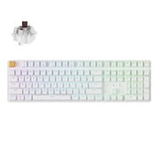 Keychron KJ5 Wireless Custom Mechanical Keyboard, 2.4 GHz Bluetooth QMK Full-Size Layout RGB, Hot-swappable Brown Switch Compatible with Mac Windows Linux, for Gaming Office - White