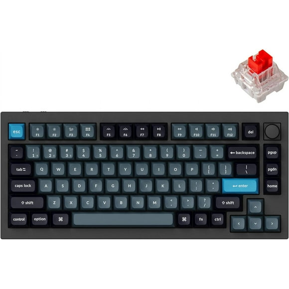 Keychron Q1 Pro Wireless Mechanical Keyboard, Programmable, RGB, Hot-Swappable Red Switches for Mac Windows Linux - Q1P-M1 - Black
