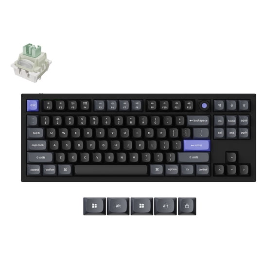 Keychron Q3 HE 8K Magnetic Switch Wired Keyboard, Adjustable Actuation Point Launcher Web App Full Metal Body with PBT Keycaps Hot-Swappable Ultra-Fast Lime Magnetic Switch TKL for Mac Windows Linux