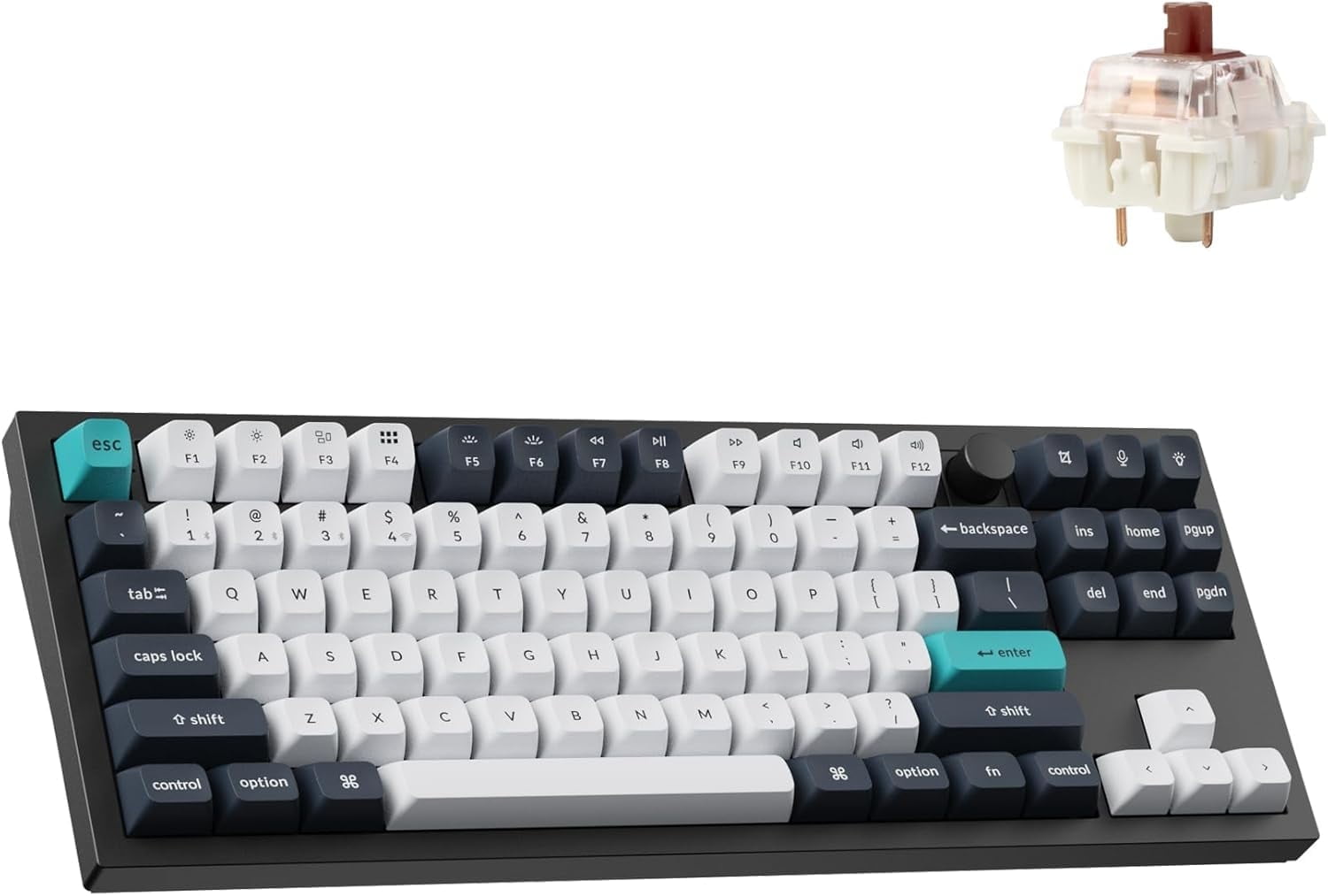 Keychron Q3 Max Wireless Custom Mechanical Keyboard, Full Aluminum 2.4 GHz Bluetooth QMK TKL Layout RGB with Hot-swappable Gateron Brown Switch Compatible with Mac Windows Linux