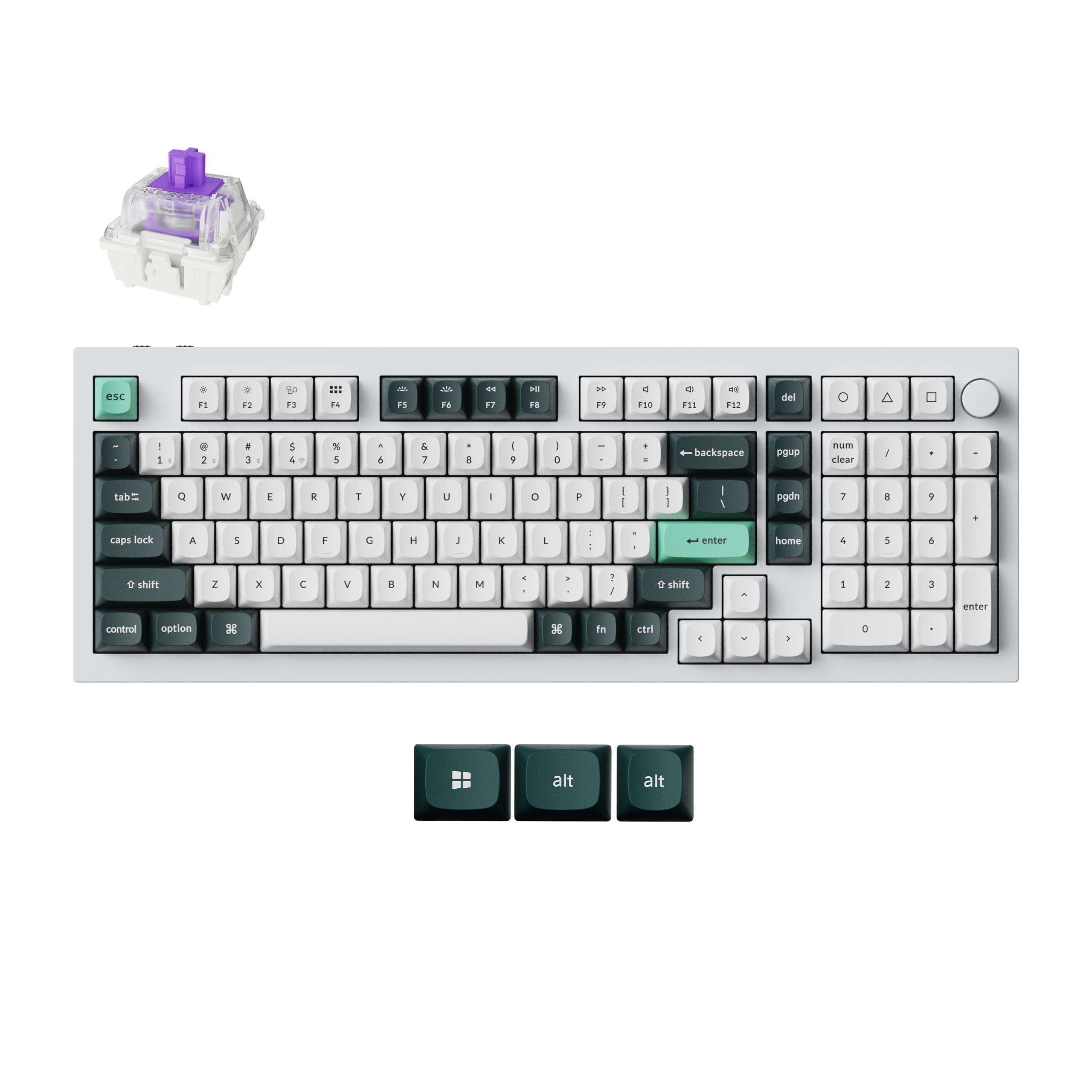 Keychron Q5 HE Rapid Trigger Gaming Keyboard Wireless with Hall Effect Gateron Double-Rail Magnetic Switch Adjustable Actuation, 2.4 GHz/Bluetooth/Wired QMK RGB Aluminum for Mac Windows Linux - White