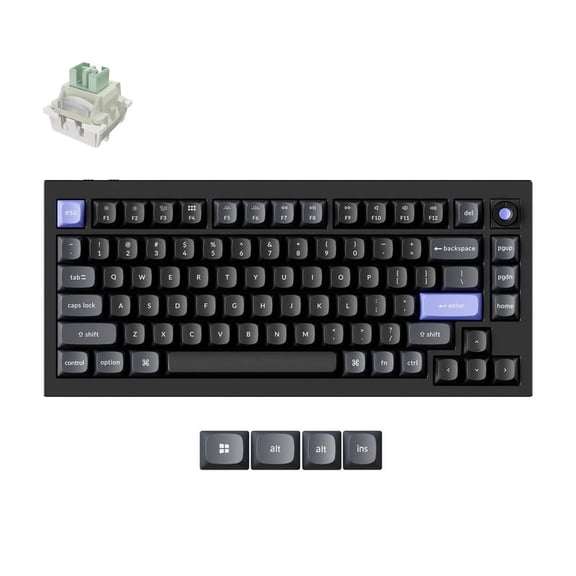 Keychron Q6 Ultra 8K Polling Rate Aluminum Wireless Mechanical Keyboard, 2.4 GHz/Bluetooth/Wired Full-Size Custom RGB, Hot-Swappable with Keychron Silk POM Banana Switch for Mac Windows Linux - Black