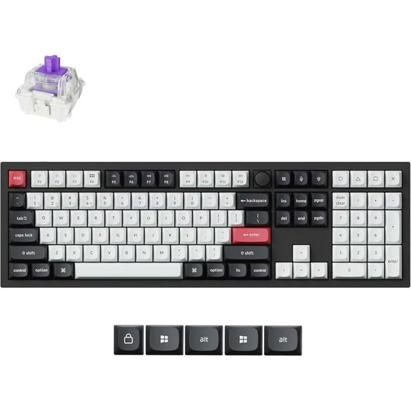 Keychron Q6 HE Wireless Mechanical Keyboard, 100% Full Size, QMK, 2.4GHz/Bluetooth/Wired, Hot-Swappable Gateron Magnetic Switches, Carbon Black Mac/Windows