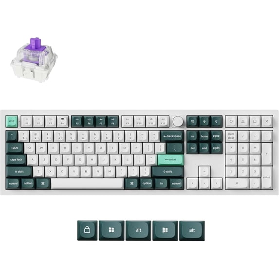 Keychron Q6 HE Wireless Mechanical Keyboard, 100% Full Size, QMK, 2.4GHz/Bluetooth/Wired, Hot-Swappable Gateron Magnetic Switches, Shell White – Mac/Windows