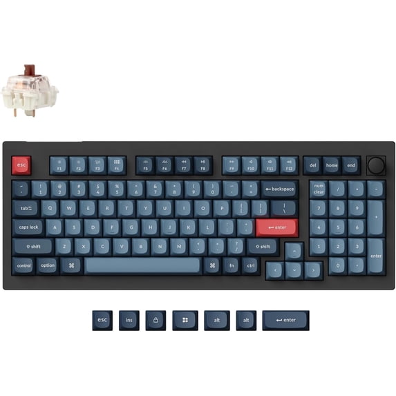 Keychron V5 Max Custom Wireless Mechanical Gaming Keyboard with Number Pad, 96% Layout QMK/VIA 2.4 GHz/Bluetooth 5.1/Wired, RGB Backlit Hot-Swappable Gateron Brown Switch for Mac Windows Linux