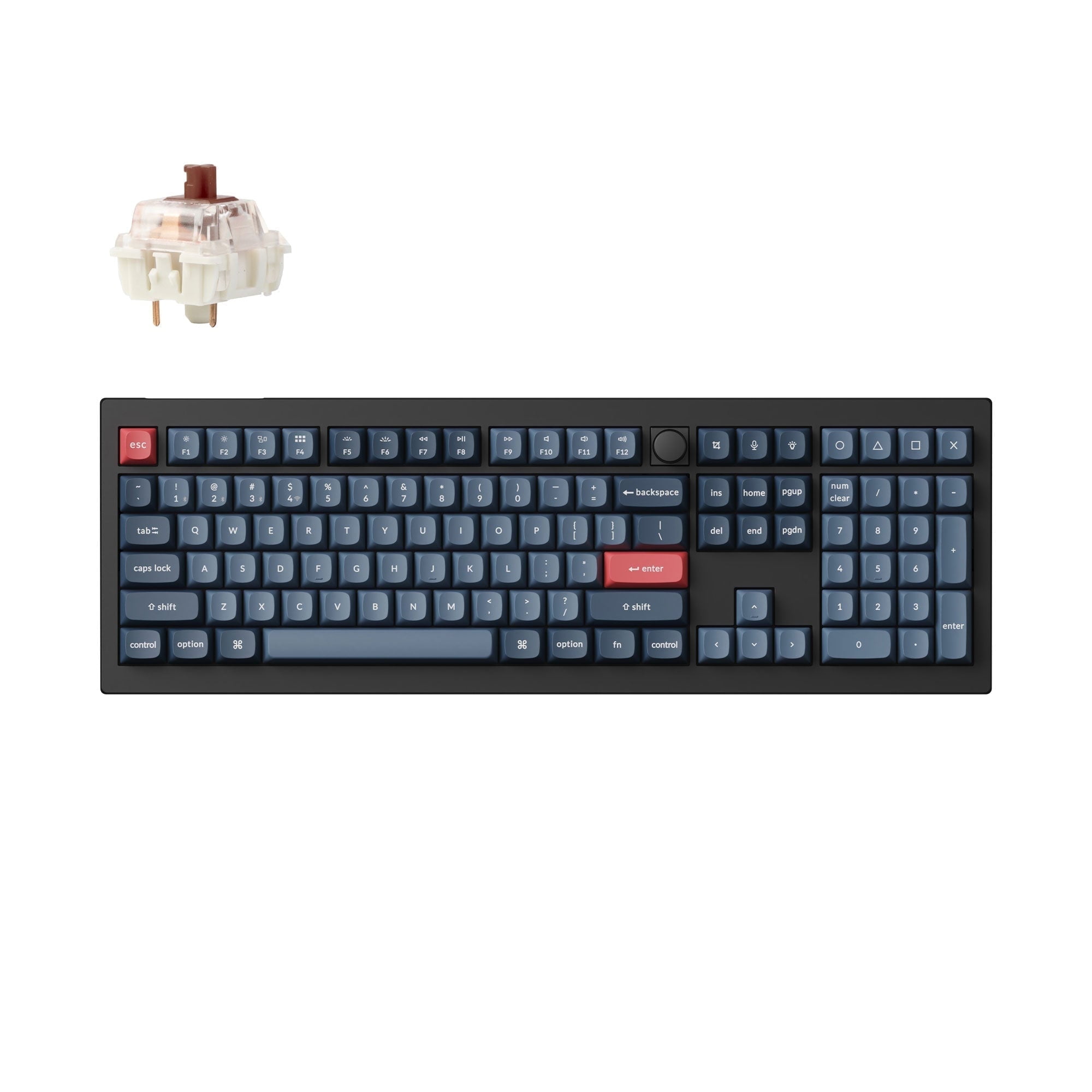 Keychron V6 Max Gateron Jupiterメカニカル茶軸 Keychron V6 Max Wireless Custom Mechanical Keyboard, 2.4 GHz