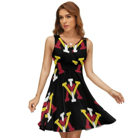 Keydets-VMI Sleeveless Dress Women Summer Evening Dresses Ladies Sundress