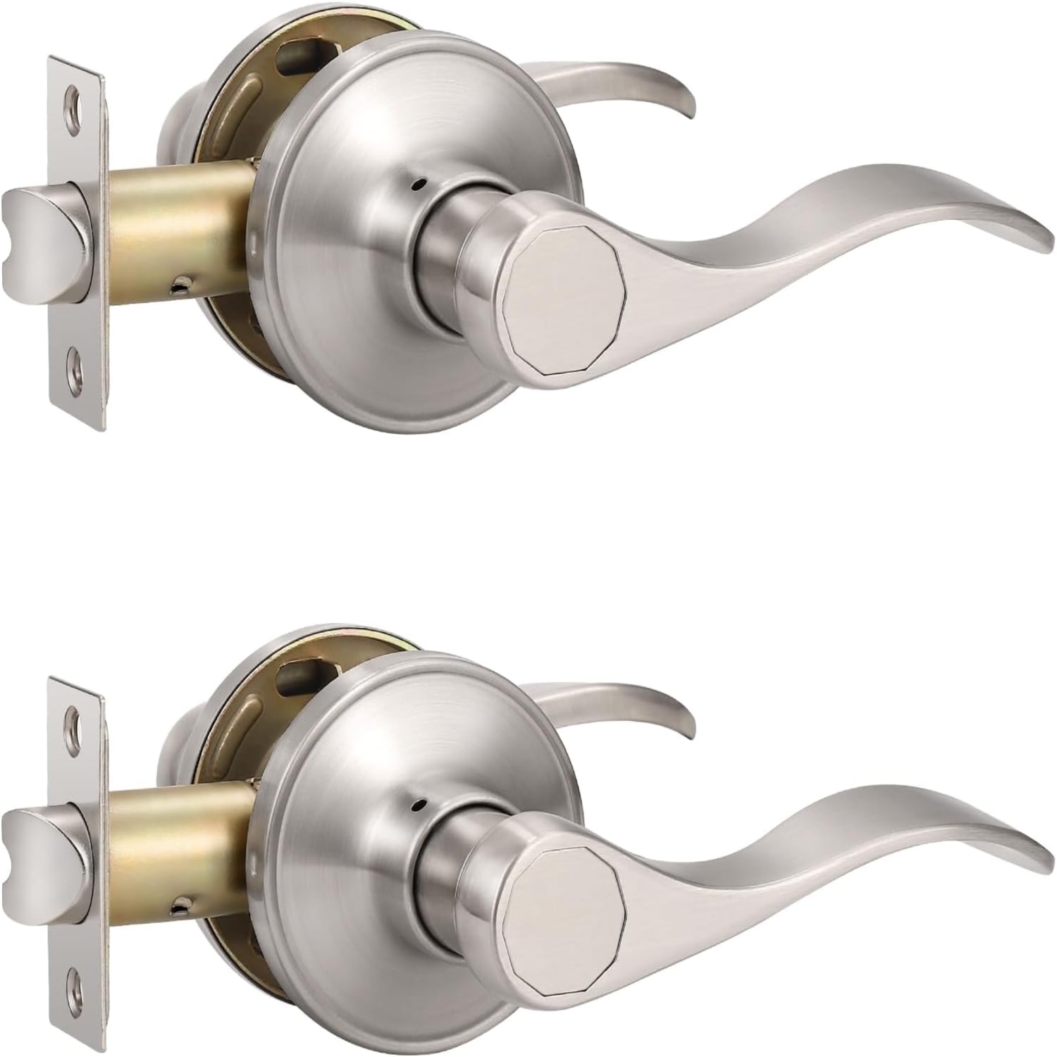 Keyed Alike Door Handle and Deadbolt Locksets Brushed Nickel Door