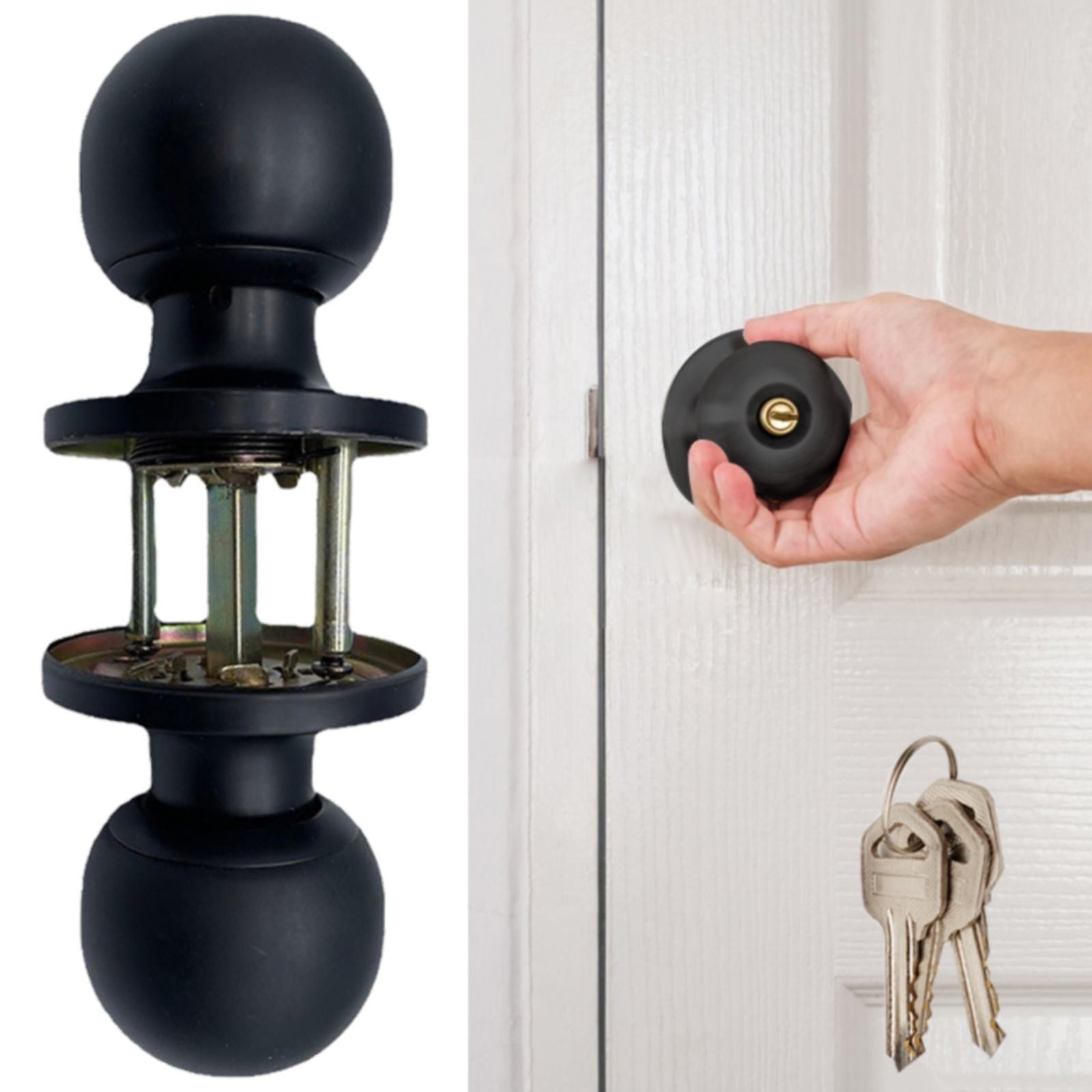 Keyed Alike Entry Door Knob And Single Cylinder Lockset Black Front