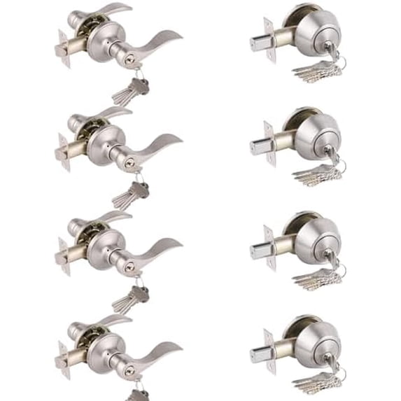 Keyed-Alike Entry Door Lever and Deadbolt Locksets (Single Cylinder ...