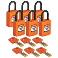 thumbnail image 1 of Brady Lockout Padlock,Nylon,1/4" W,Org,PK6 CPT-ORG-25PL-KA6PK, 1 of 1