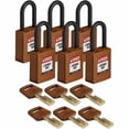 thumbnail image 1 of Brady Lockout Padlock,Nylon,Brn,Rectangle,PK6 NYL-BRN-38PL-KA6PK, 1 of 1