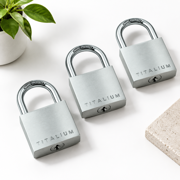 Keyed Alike Titalium Aluminum Alloy Padlock with Stainless Steel Finish