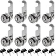 thumbnail image 1 of Keyed Different Furniture Locks, Universal Cam Lock Set for Cabinet Security, Zinc Alloy Chrome Finish Easy Install (Set Of 8), 1 of 5