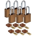 thumbnail image 1 of Brady Lockout Padlock,Al,Brn,Key Different,PK6 ALU-BRN-38ST-KD6PK, 1 of 1