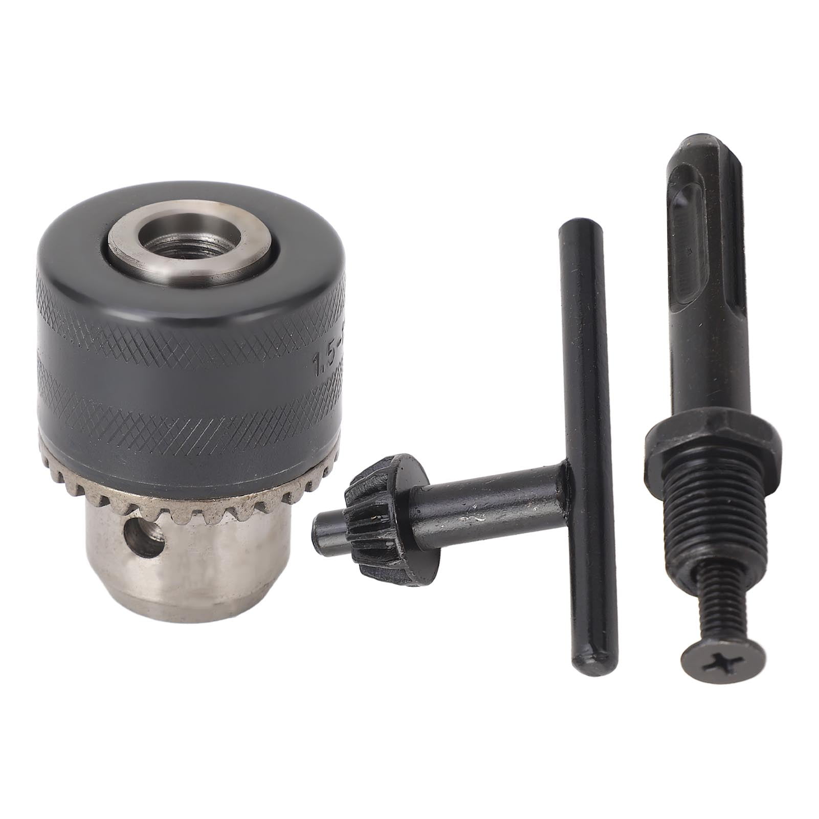 Keyed Drill Chuck C45 Steel 1.5?13mm 3 Jaw Impact Drill Bit Adapter 1/2