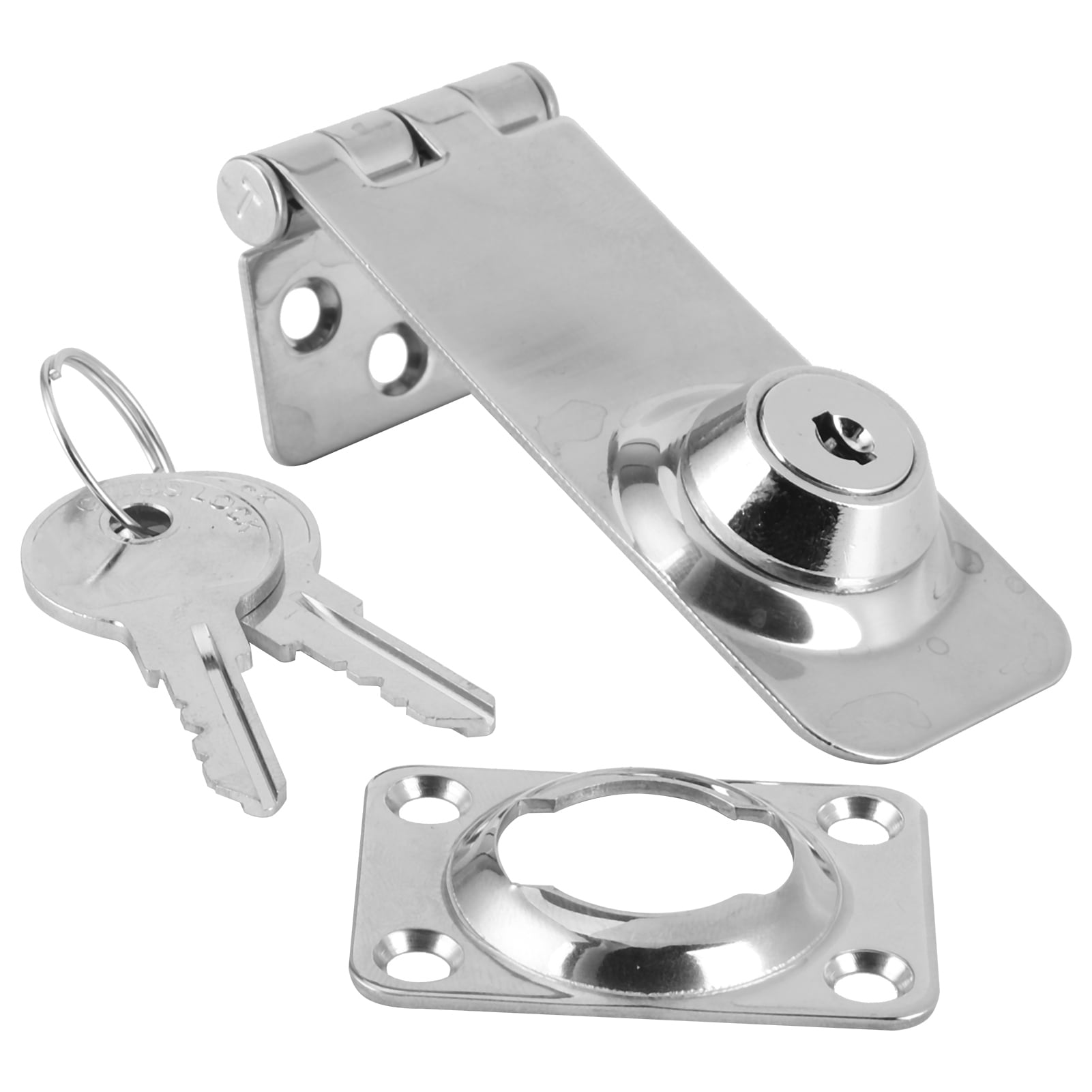 Keyed Hasp Locks Stainless Steel Locking Hasp Latch for Boat Yacht Fishing Marine Accessory