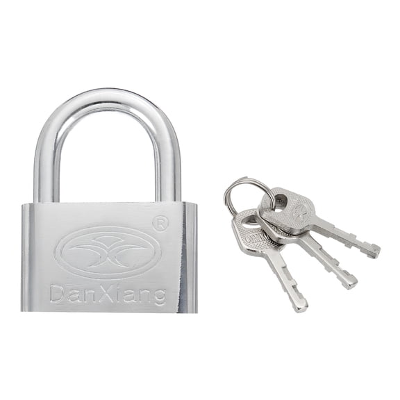 Keyed Padlock, 2.8 Inch Wide Body Steel Pin Tumbler Marine Padlocks Keyed Different for Outdoor Gate Fence Hasp Cabinet Toolbox Storage Gym Locker, Silver with 3 Keys(92mm)