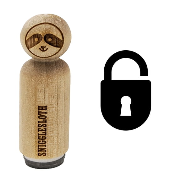 Keyed Padlock Rubber Stamp for Scrapbooking Crafting Stamping - Mini 1/2 Inch