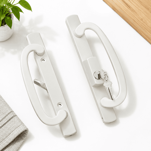 Keyed Sliding Patio Door Handle Set, Fits Truth Legacy & Sash Controls, 3-15/16" Hole Centers