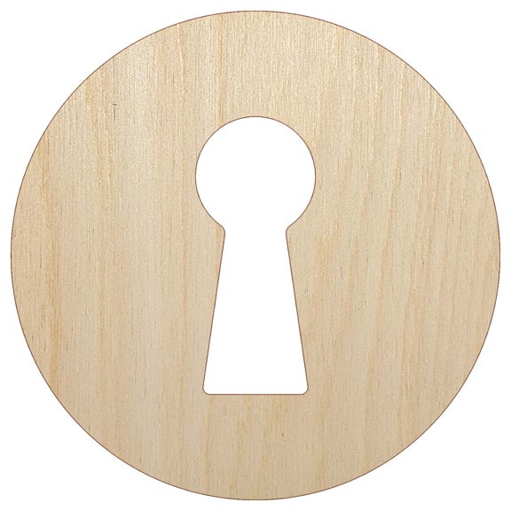 Keyhole Door Lock Wood Shape Unfinished Piece Cutout Craft DIY Projects - 4.70 Inch Size - 1/8 Inch Thick