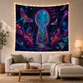 thumbnail image 1 of Keyhole Portal in a Dark Tree with Glowing Mushrooms, Mystical Fantasy for Mushroom Lovers, Portal Wall Decor, Housewarming Gift, Tapestry Wall Hanging for Bedroom and Dorm, 1 of 7