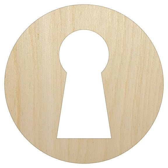 Keyhole Symbol Wood Shape Unfinished Piece Cutout Craft DIY Projects - 4.70 Inch Size - 1/4 Inch Thick