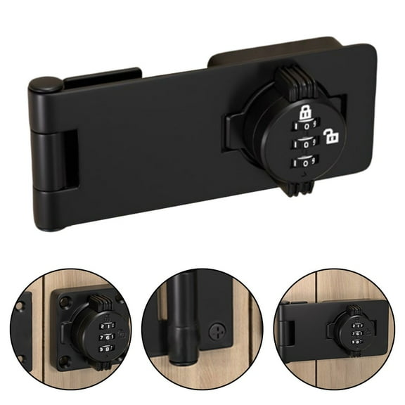 Keyless 3 Digit Combination Lock Turn Knob Hasp Lock With Combination Luminous Smile Home
