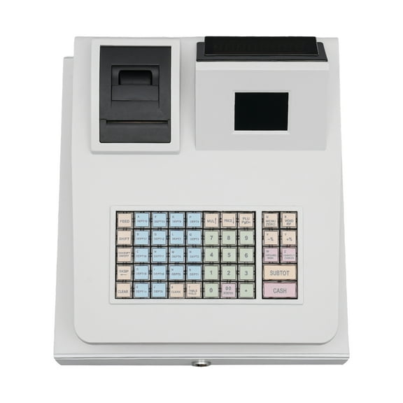 Keyless Cash Register, 48 Programmable Buttons & Tax Calculation, POS Machine for Retail Shops & Convenience Stores