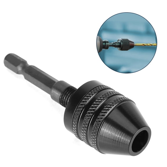 Keyless Chuck,Collet Adapter Aluminum Alloy Hex Shank Large Capacity For Electric Screwdriver Drill