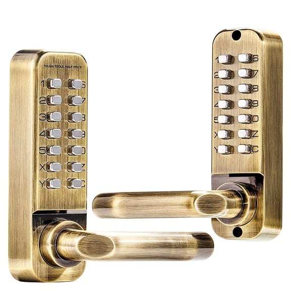 Keyless Door Lock with Handle, Double-Sided Stainless Steel Waterproof, for Home Office Fence Garage, No Keys Needed