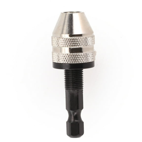 Keyless Drill Chuck 1/4 Inch Hex Shank Adapter Quick Change Driver for Power Tools, Aluminum Alloy and Carbon Steel Construction, for Bit Swap Conversion Accessory