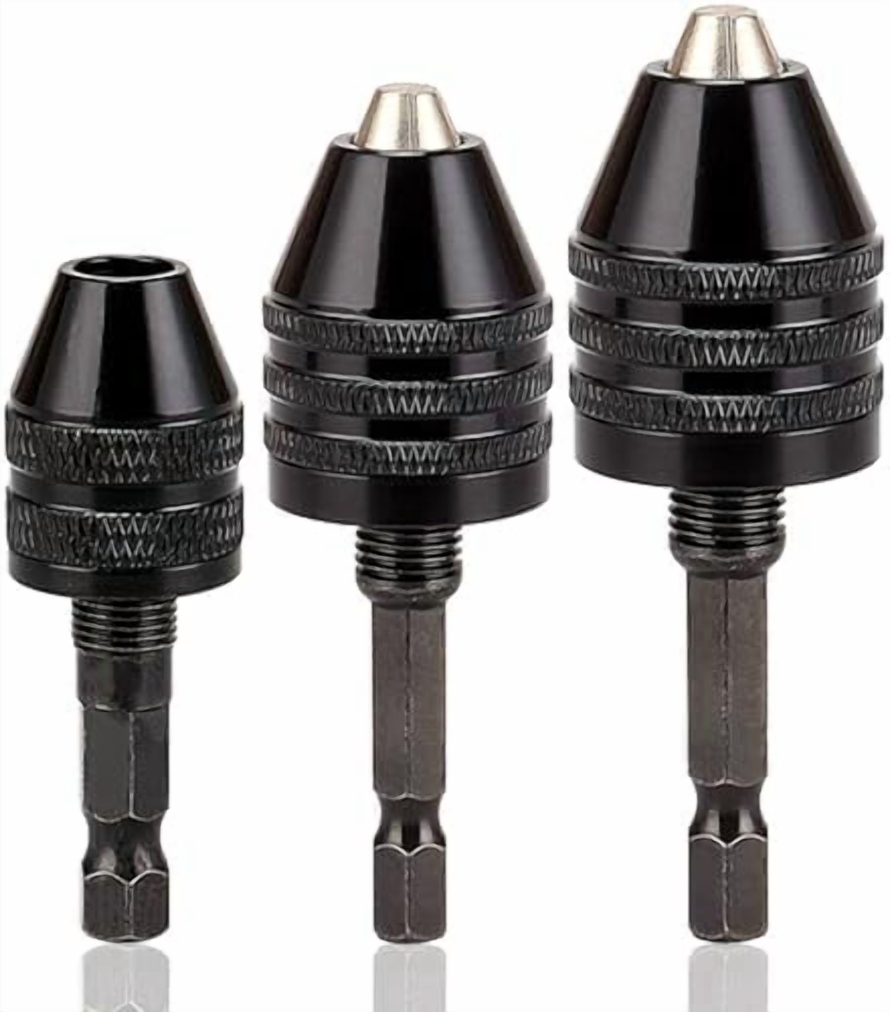 Keyless Drill Chuck Adapter - 3Pcs Drill Chucks for Impact Driver, 1/4 ...