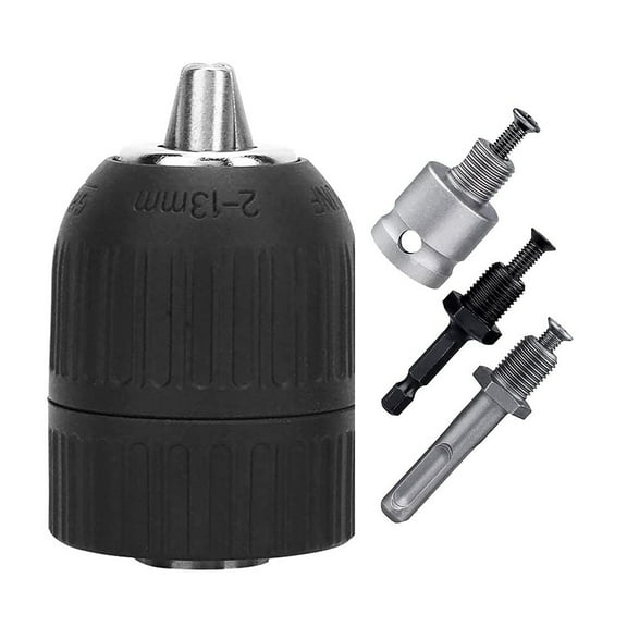 Keyless Drill Chuck Adapter for Impact Driver Quick and Secure Bit Hold 2mm to 13mm Range