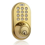 Keyless Entry Deadbolt Door Lock with Electronic Digital Keypad Polished Brass