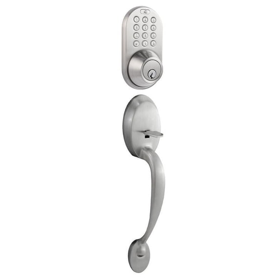 Keyless Entry Deadbolt and Handleset Door Lock with Electronic Digital Keypad Satin Nickel