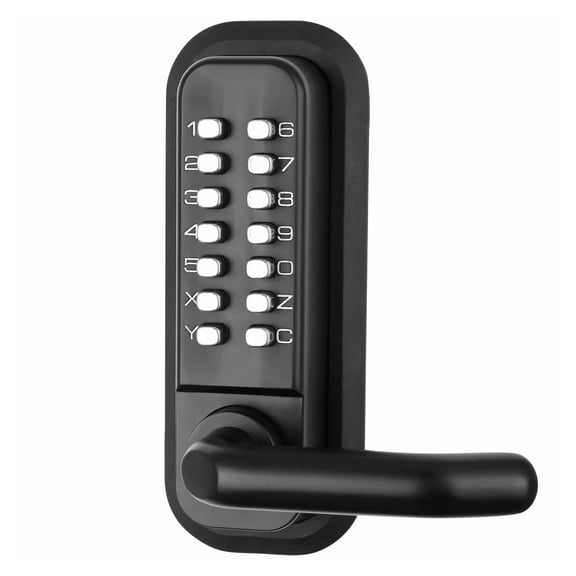 Keyless Entry Door Lock, 14-Digit Keypad Gate Lock, Mechanical Combination Lockset with Handle, Waterproof Zinc Alloy, Easy Install for Garden, Garage, Shed