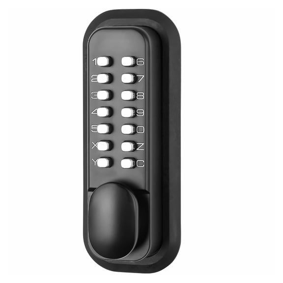 Keyless Entry Door Lock, 14-Digit Mechanical Keypad Lock, Outdoor Gate Lock Set, Zinc Alloy, Adjustable Handle, Easy Install for Garden, Garage, Yard