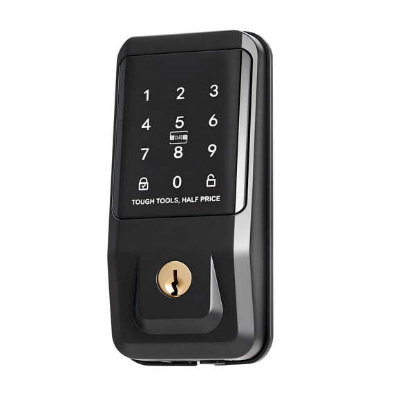 Keyless Entry Door Lock Electronic Deadbolt Touchpad IC Card Customizable Codes Auto Lock Backlit Matte Black