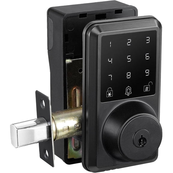 Keyless Entry Door Lock, Electronic Touchscreen Keypad Deadbolt for Front Door, IP55 Waterproof,