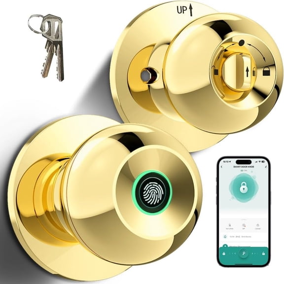 Keyless Entry Door Lock with Handle, Electronic Keypad Deadbolt with 2 Knobs, High-Security Front Door Handle Set for Home & Rental, Smart Auto-Locking, Easy Install, Matte Black
