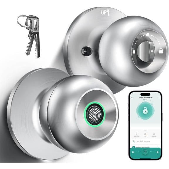 Keyless Entry Door Lock with Handle, Electronic Keypad Deadbolt with 2 Knobs, High-Security Front Door Handle Set for Home & Rental, Smart Auto-Locking, Easy Install, Oil-Rubbed Bronze