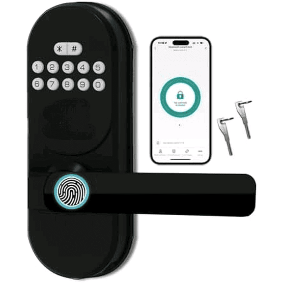Keyless Entry Door Lock with Handle, Smart Fingerprint Deadbolt, APP Control & Keypad Password Unlock for Front Door, Home, Apartment$$Tools & Hardware Other
