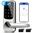 thumbnail image 1 of Keyless Entry Door Lock with Keypad - Fingerprint Door Lock - Door Handle Lock with Code - Smart Lock for Front Door - Electronic Digital Keypad Door Lock - Auto Lock & App Control, 1 of 10