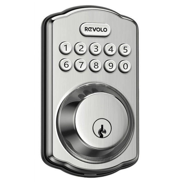 Revolo Keyless Entry Smart Door Lock, Digital Keypad Deadbolt for Home Security, Satin Nickel