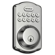 Keyless Entry Door Lock, Revolo Electronic Number Door Lock Deadbolt for Home Security, Ease of Use, Satin Nickel Finish